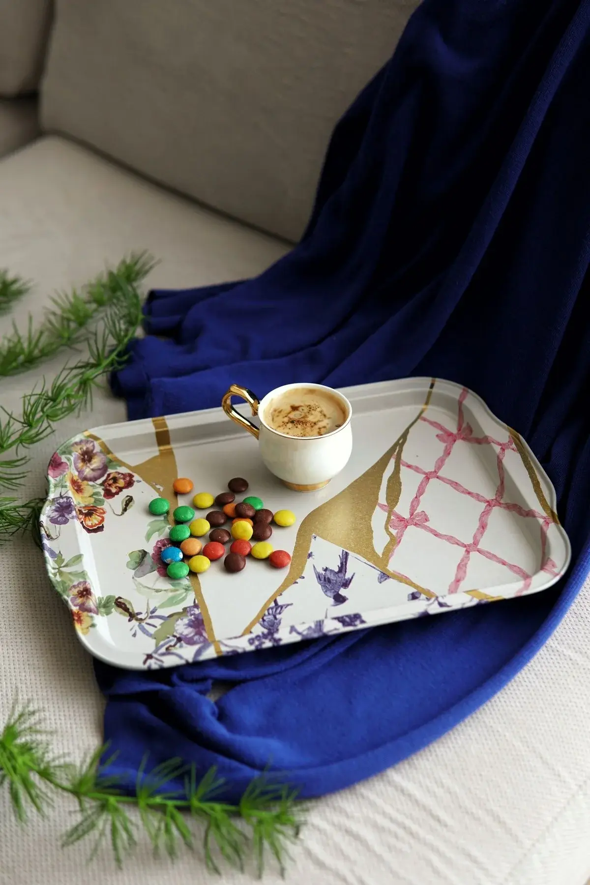 Japon Sanatı Desenli Tepsi