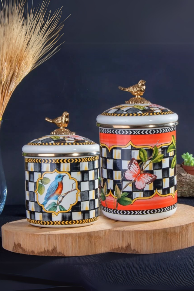 Colorido 2'li Emaye Kavanoz Seti