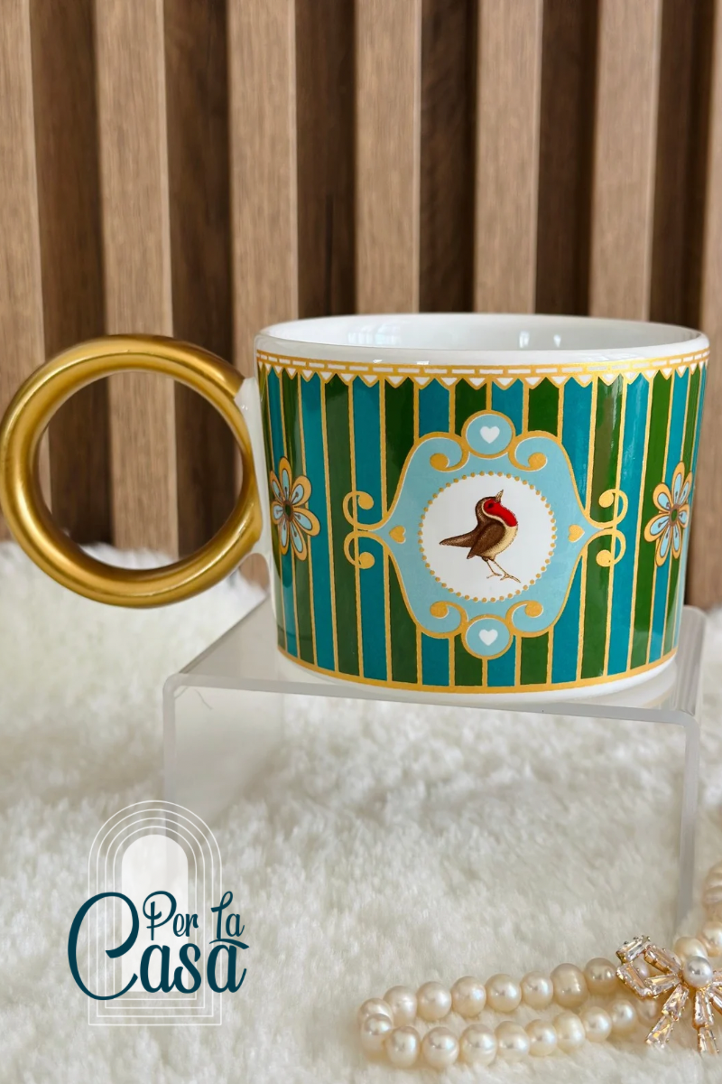 Green Piano Birds Kupa