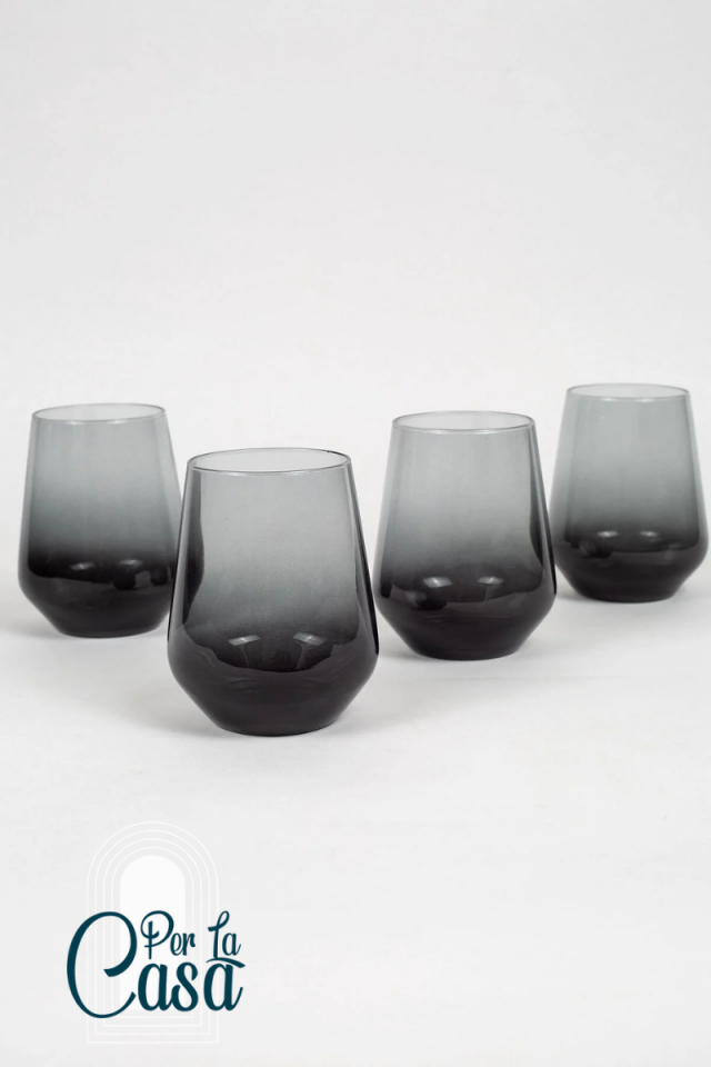 New Iconic 4'lü Su Bardağı Seti Siyah 425 cc