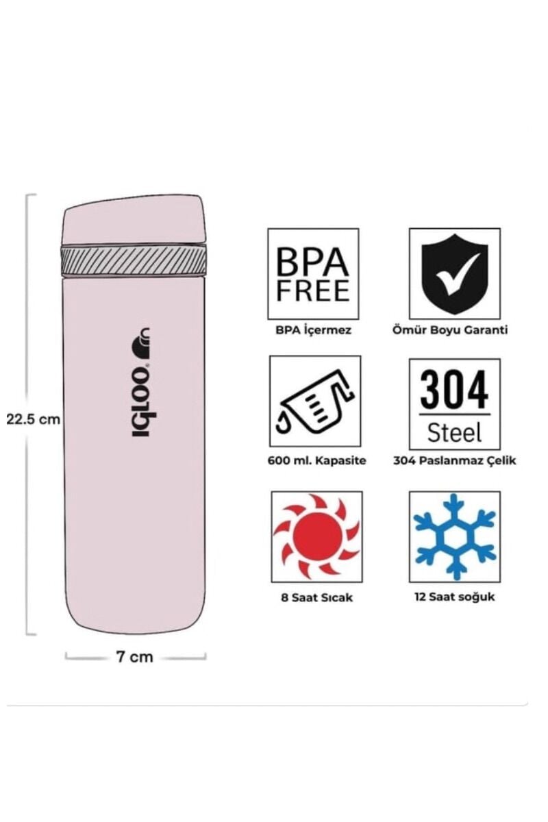 Igloo Squid Termos 600 ml Pembe