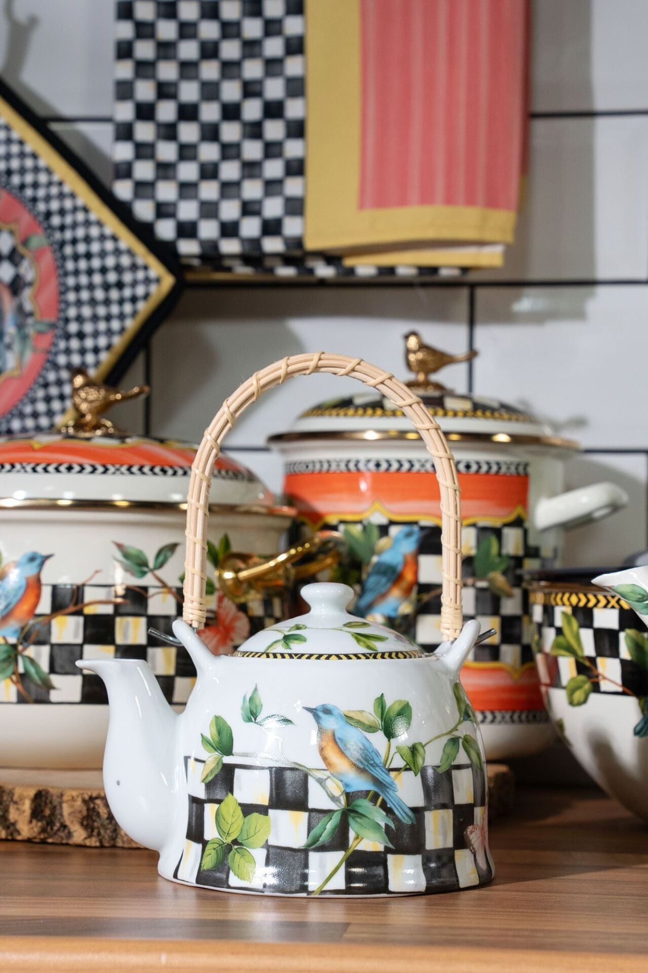 Colorido 0.9 Lt Porselen Hasır Saplı Demlik