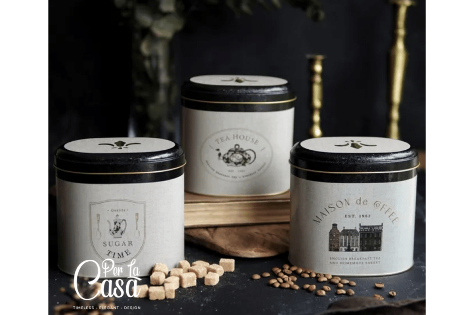 Canvas Metal Saklama Kabı 3 lü Set Geniş Boy