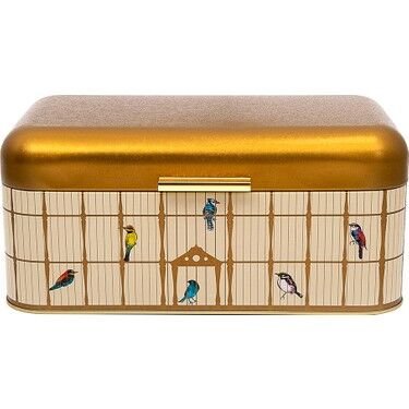 Golden Birds Temalı Ekmeklik Kutusu ve 3'lü Kavanoz Set