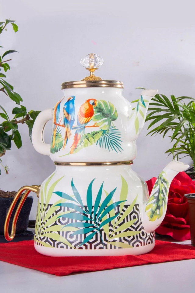 Parrot Emaye Çaydanlık