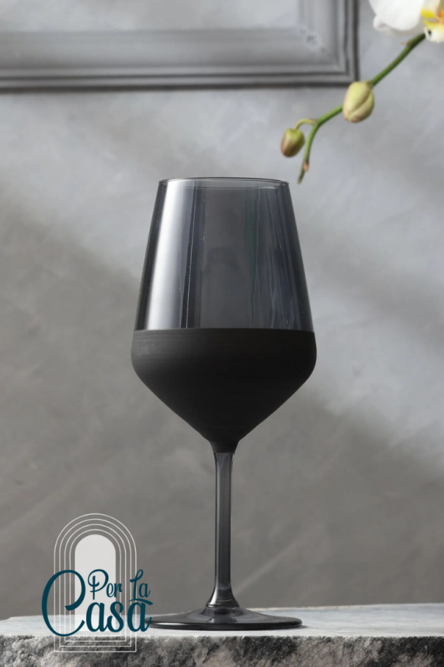 Matte 4lü Şarap Kadehi Seti Siyah