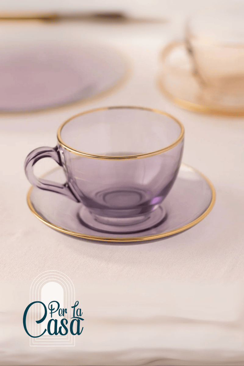 Five O'clock 2'li Çay Fincanı Seti Mor 240 cc