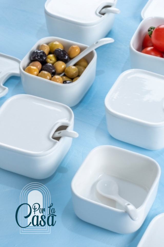6lı Kaşıklı Porselen Kase Seti