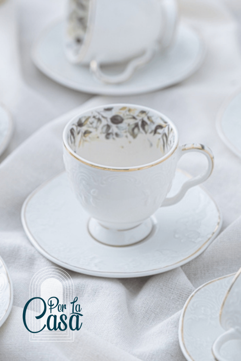 Leonas 6 Kişilik Porselen Kahve Fincanı Takımı