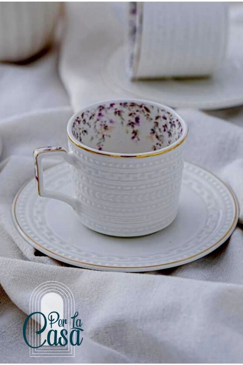 Purple Petals 6'lı Çay Fincan Takımı