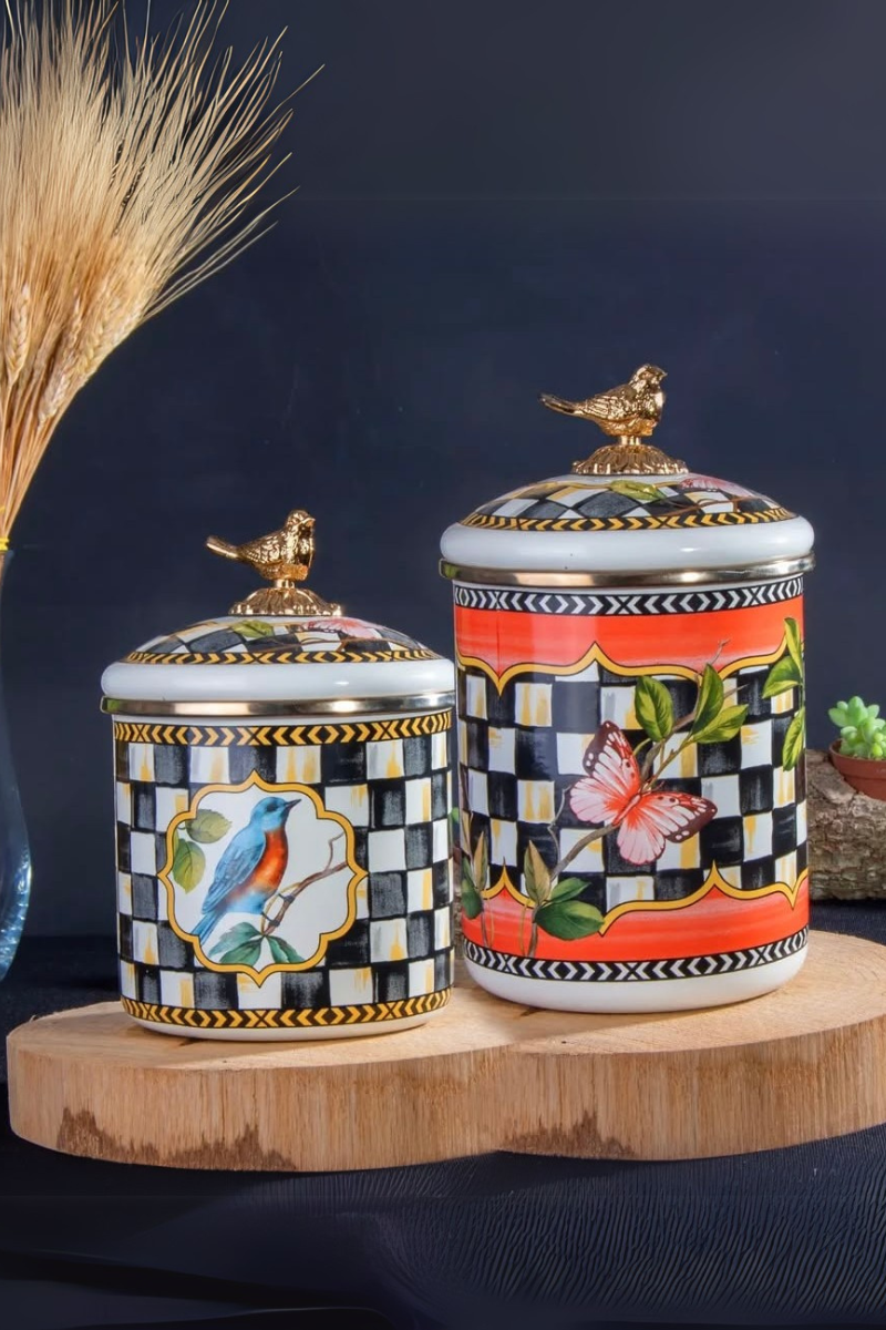 Colorido 2'li Emaye Kavanoz Seti