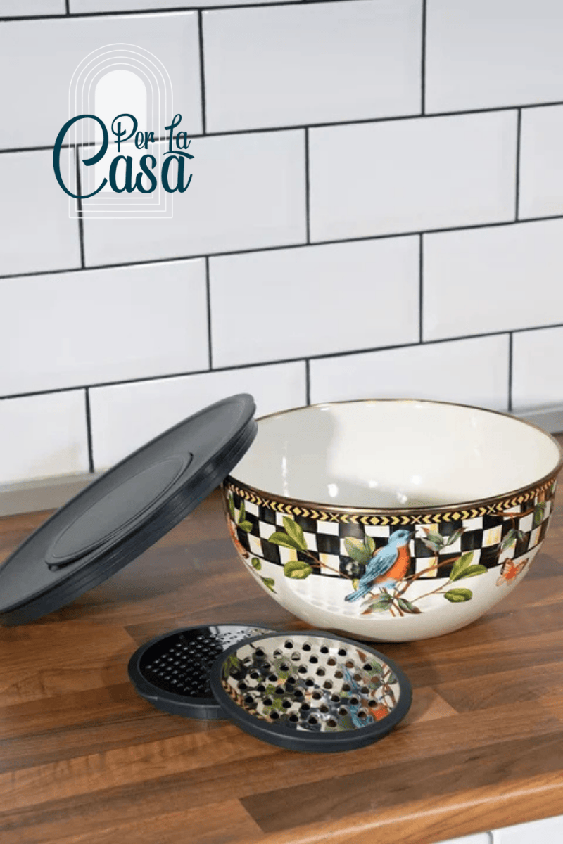 Colorido Emaye 2 Adet Rende Kapak Karıştırma ve Rende Seti