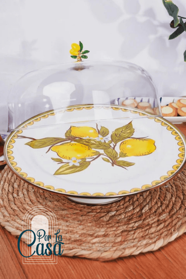 Limoncella Emaye Kek Fanusu Ayaklı 30 Cm