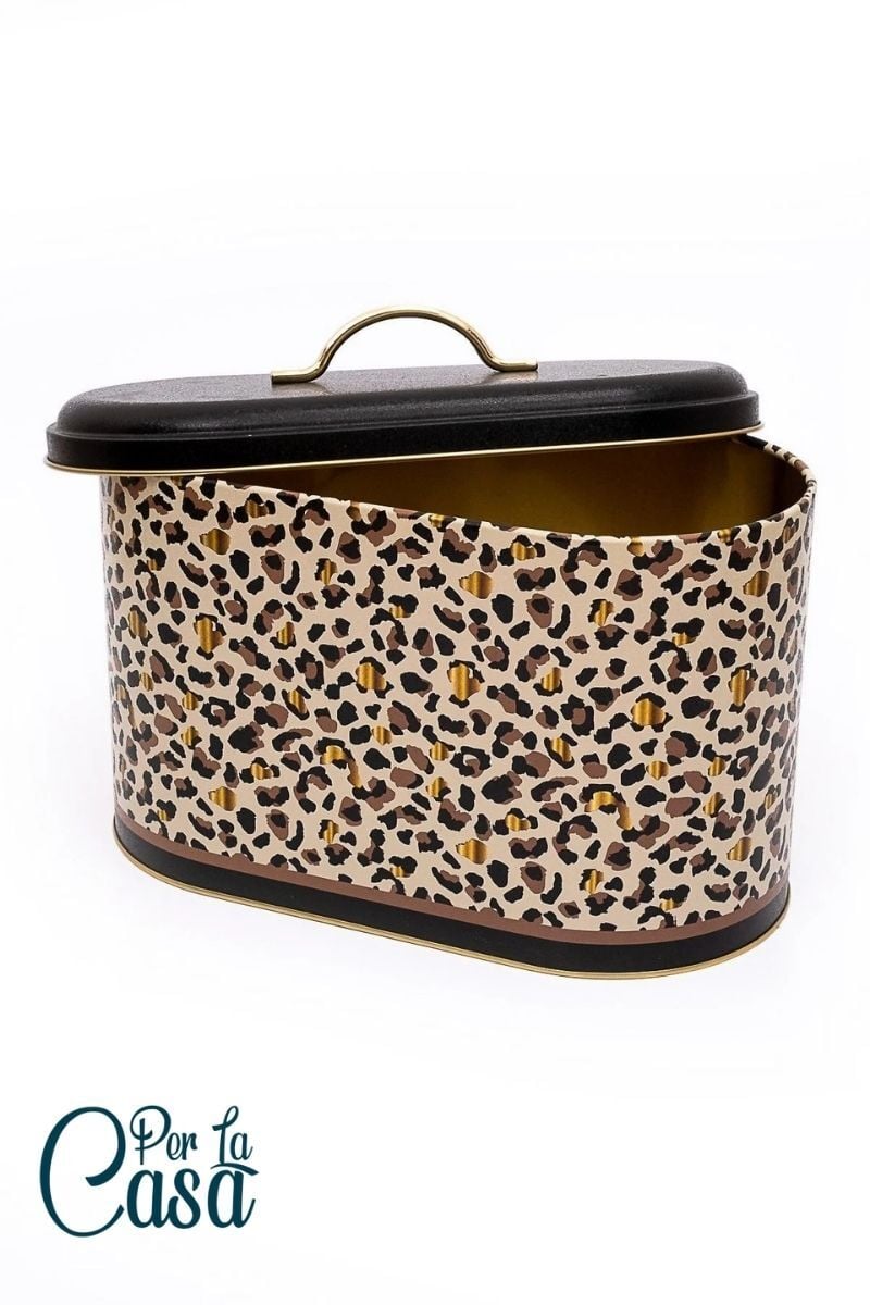 Glamour Leo Leopar Desenli Metal Ekmeklik