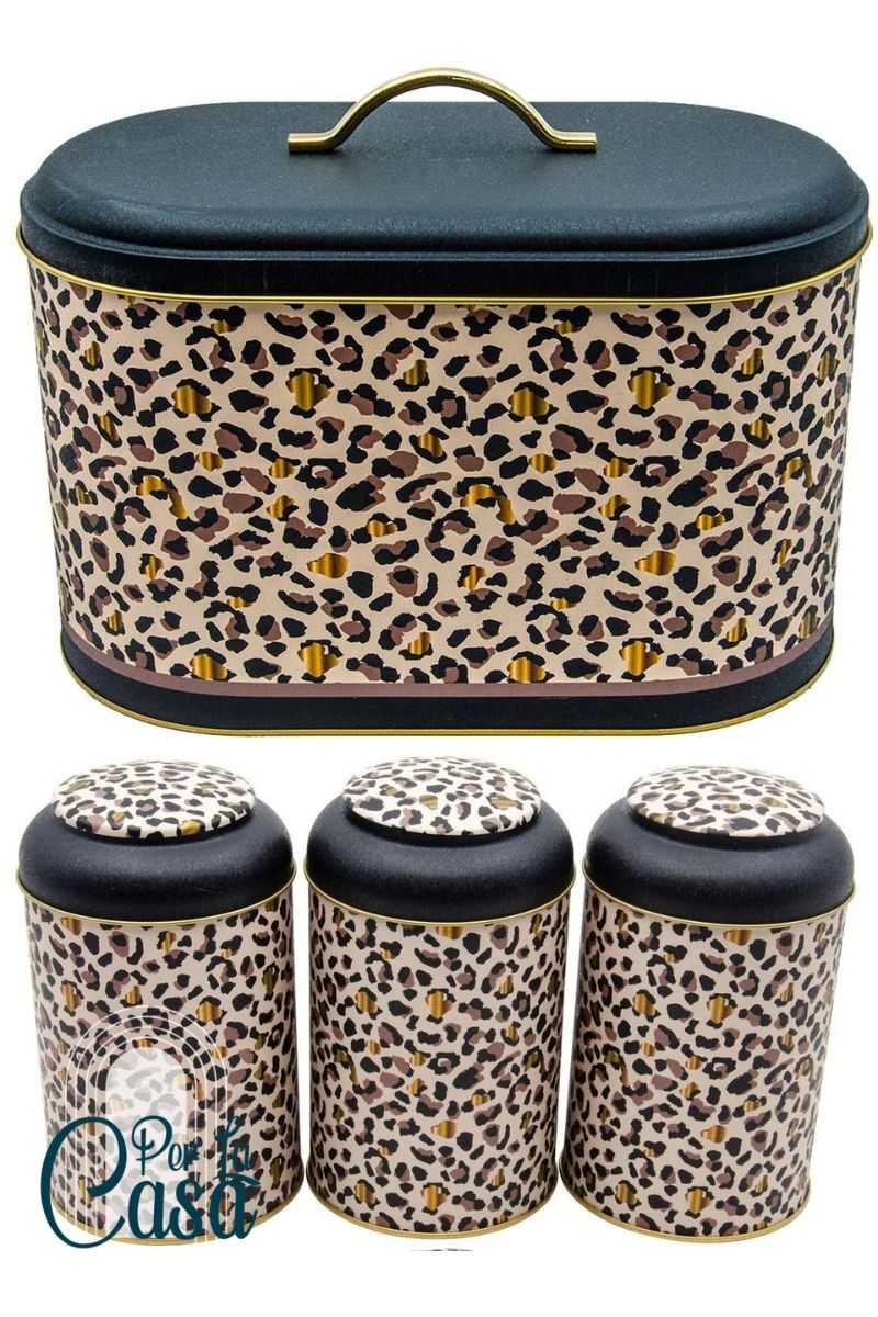 Glamour Leo Leopar Desenli Ekmeklik ve 3'lü Set