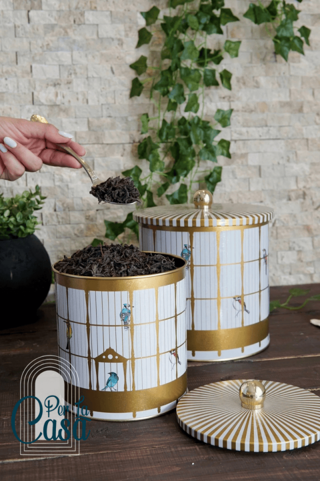 Golden Birds Metal Saklama Kabı 2'li Set