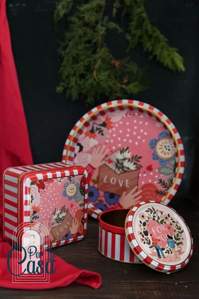 Love Letter Metal Kutu Seti ve Tepsi