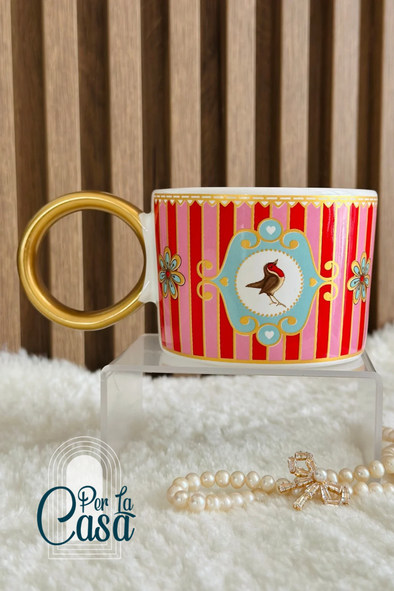 Pink Piano Birds Kupa