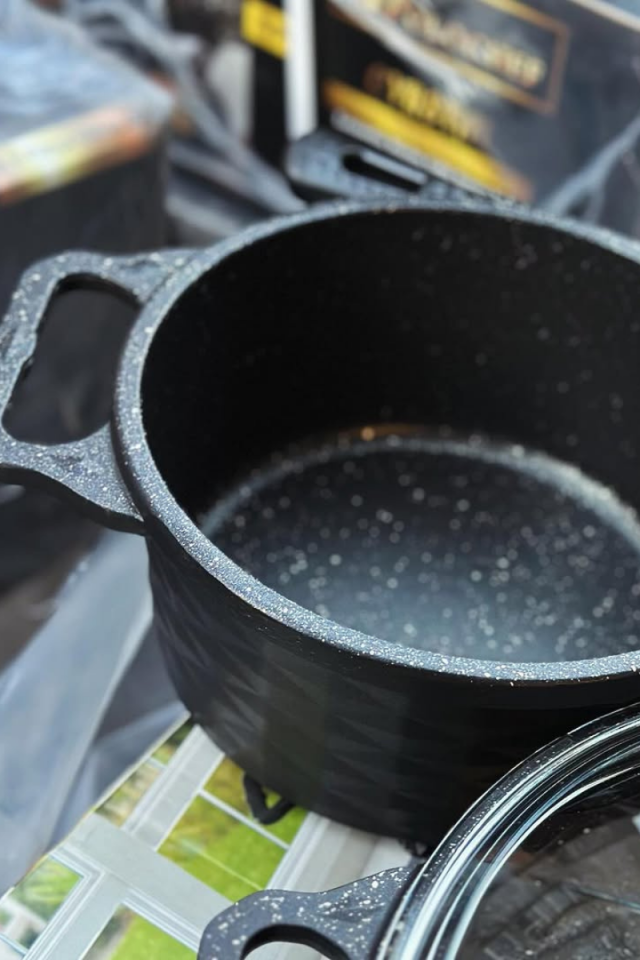 Crytal Granit Döküm Tencere Seti 7 Parça