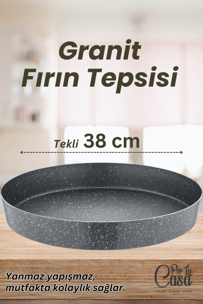 Polo Chef Hamarat Granit Yuvarlak Fırın Tepsisi 38 cm