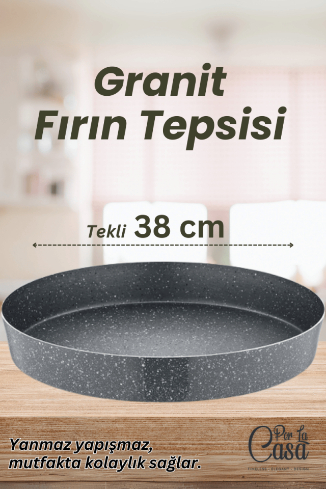 Polo Chef Hamarat Granit Yuvarlak Fırın Tepsisi 38 cm