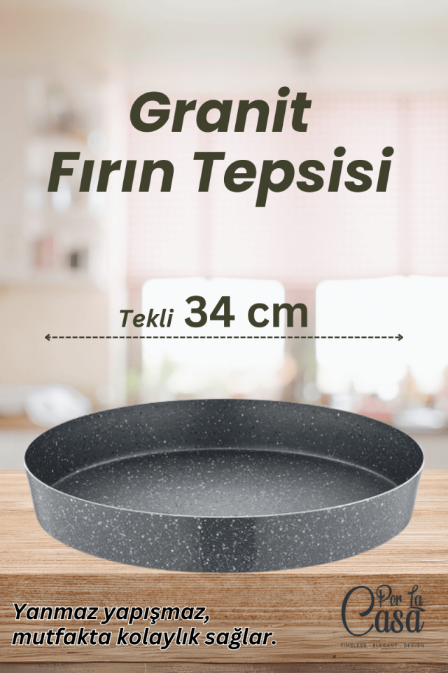 Polo Chef Hamarat Granit Yuvarlak Fırın Tepsisi 34 cm