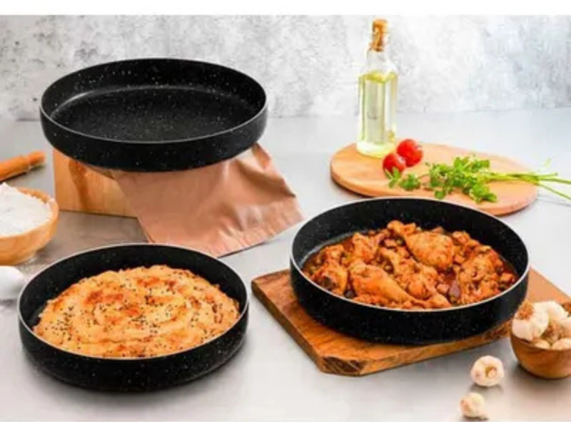 Polo Chef Hamarat 3'lü Granit Fırın Tepsisi Seti