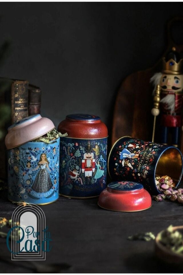 Fairyland Desenli Metal Saklama Kabı 3 lü Set(Küçük Boy)