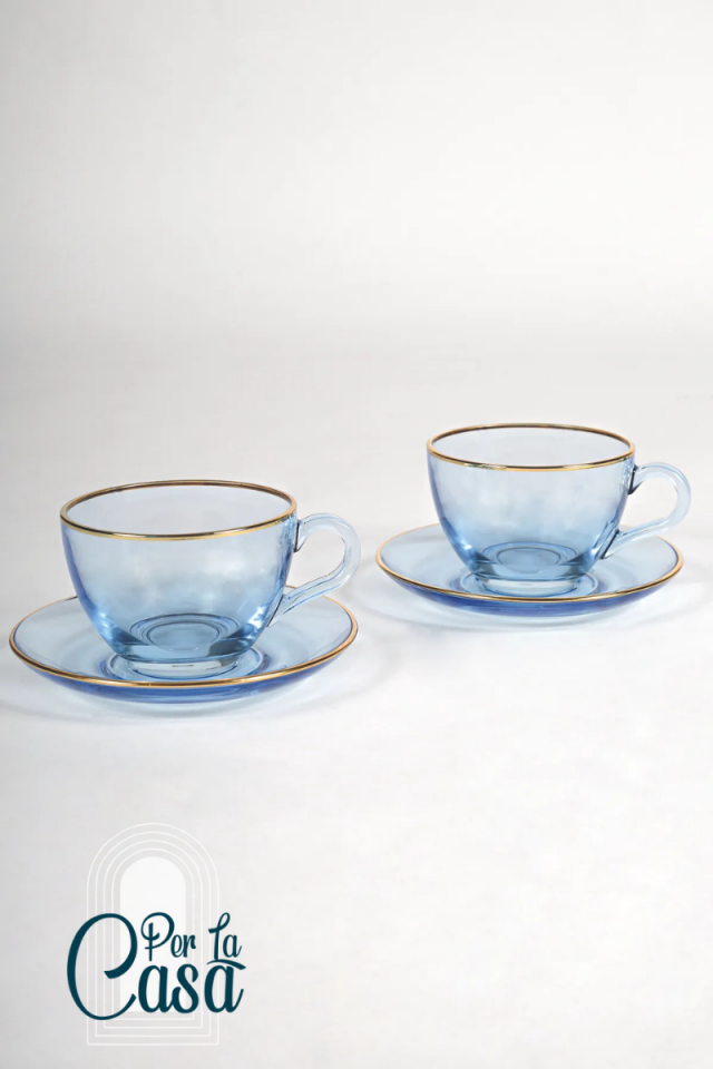 Five O'clock 2'li Çay Fincanı Seti Mavi 240 cc