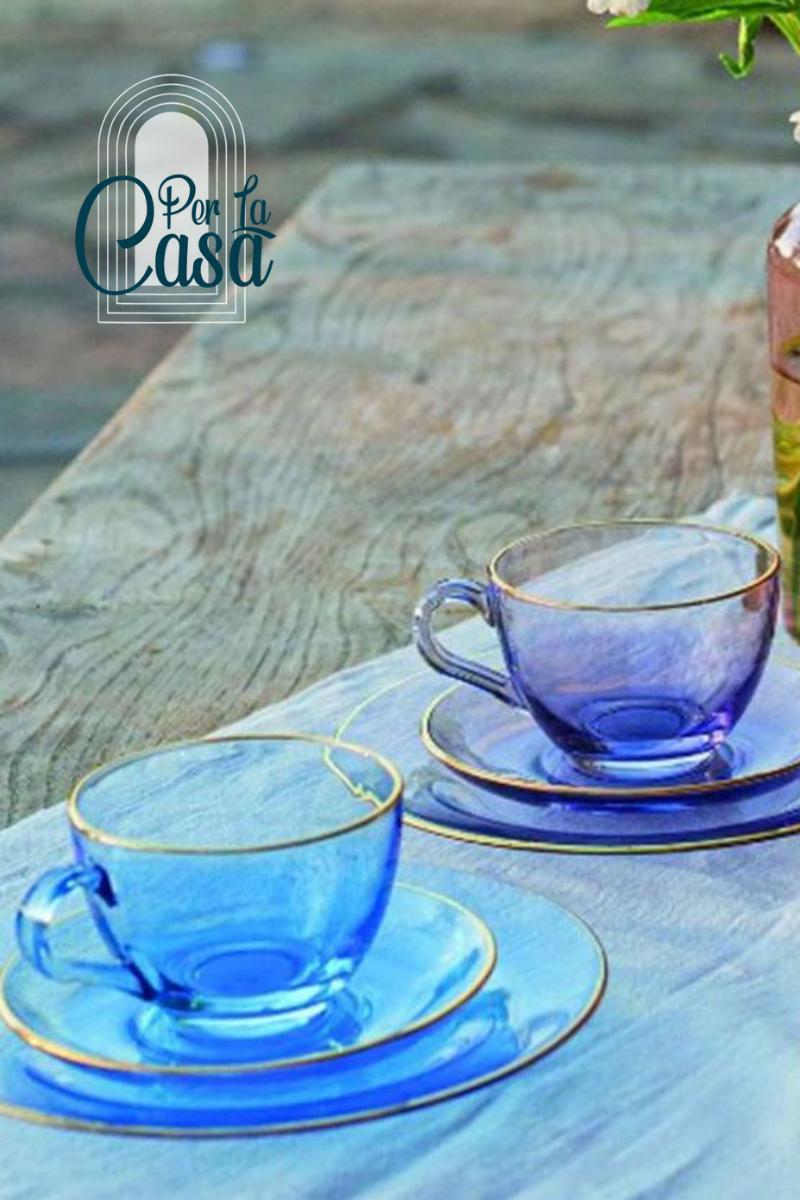 Five O'clock 2'li Çay Fincanı Seti Mavi 240 cc