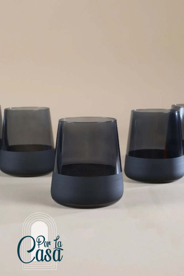 Matte 4lü Su Bardağı Seti Siyah