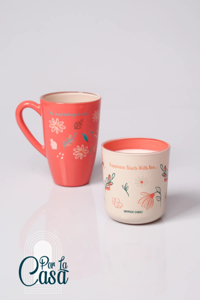 2'li Hediye Kupa Seti - Renkli - 325 ml