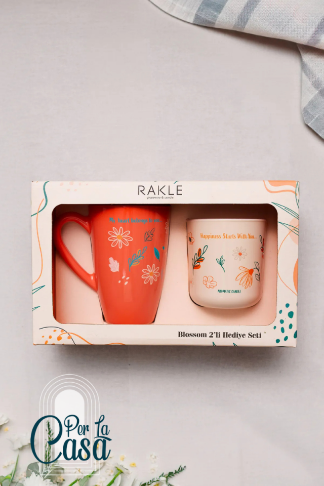 2'li Hediye Kupa Seti - Renkli - 325 ml