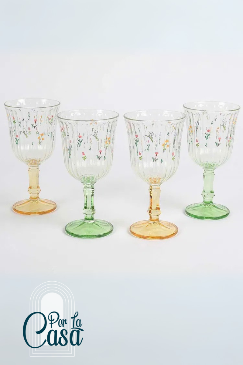 Botanic 4'lü Ayaklı Bardak Set