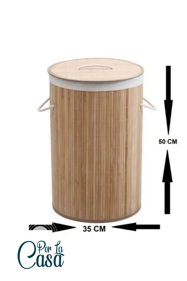 Bambu Oval Banyo Çamaşır Sepeti