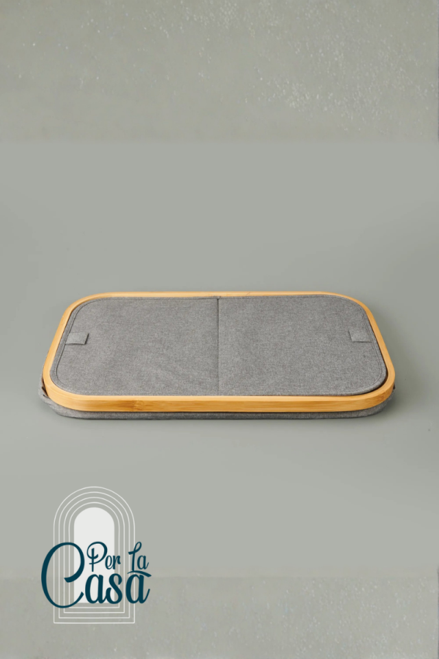 Kapaklı Katlanabilir Dikdörtgen Çamaşır Sepeti - Gri - 110 lt