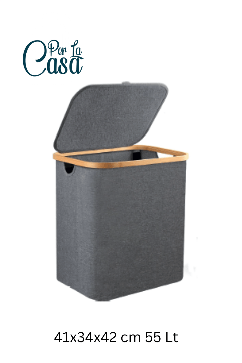 Kapaklı Kare Çamaşır Sepeti-55Litre 41x34x42 cm