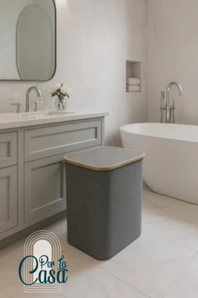 Kapaklı Kare Çamaşır Sepeti-55Litre 41x34x42 cm