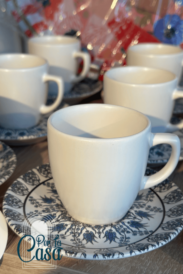 Keramika Türk Kahvesi Fincan Seti 6 Kişilik Beyaz