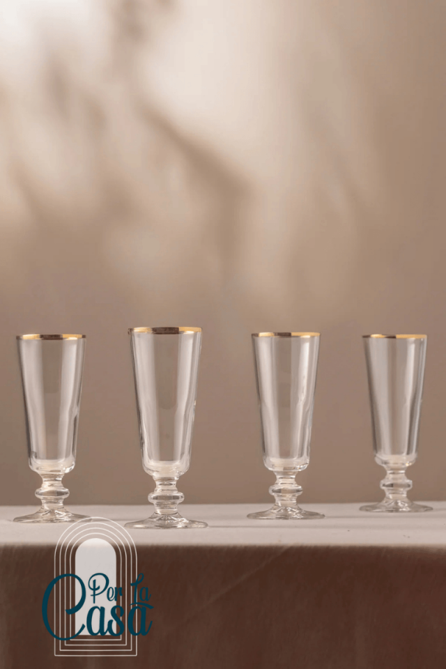 Altın Yaldızlı 4'lü Kahve Yanı Bardağı Seti 180 cc