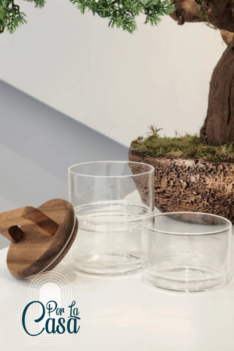 Elite 3 Katlı Akasya Kapaklı Kahvaltılık / Çerezlik Cam Saklama Kabı