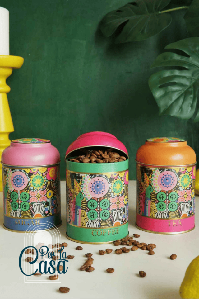 Sunflower Metal Kavanoz Set