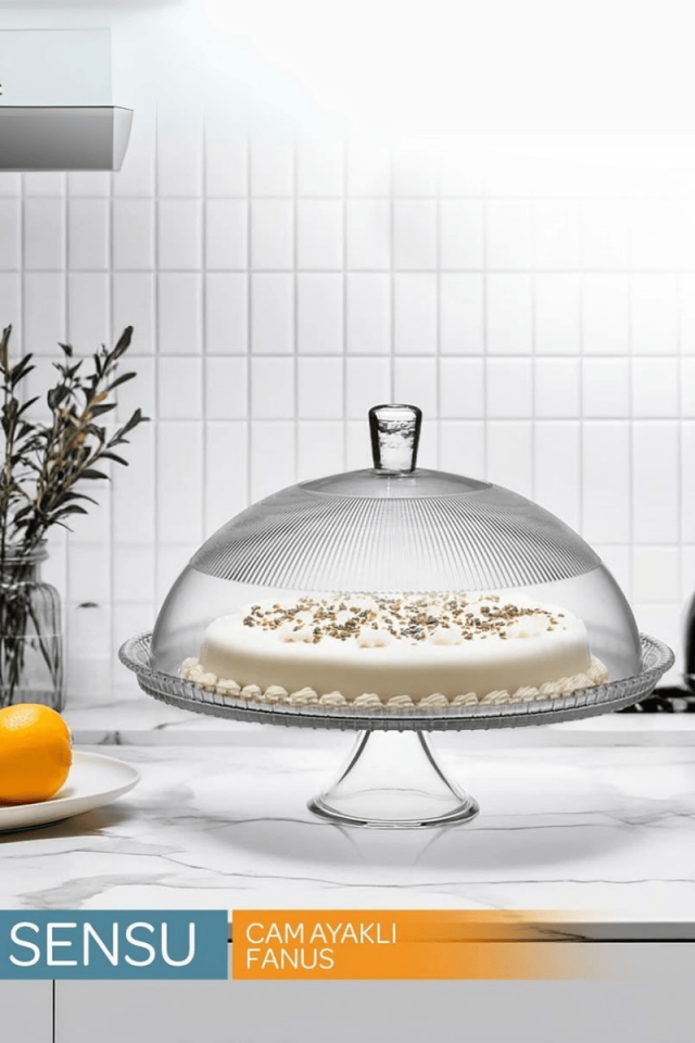 Sensu Cam Ayaklı Fanus
