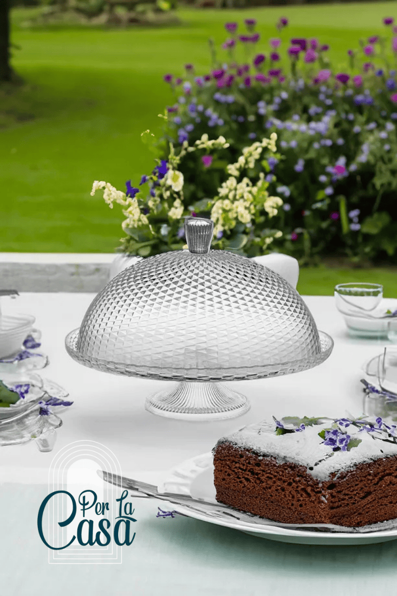 Aden Cam Ayaklı Kek Fanus