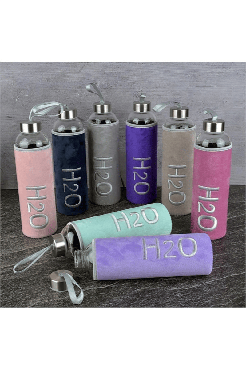 H2o Peluş Kılıflı Cam Matara