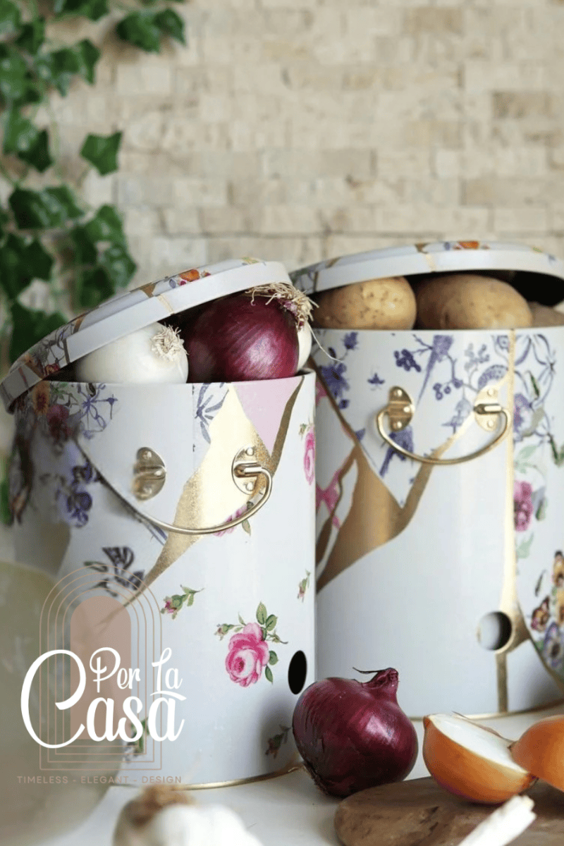 Japon Sanatı Temalı Soğan ve Patates Kovası 2'li