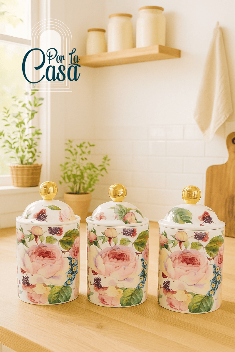 Rose Porselen Baharat Takımı 3'lü