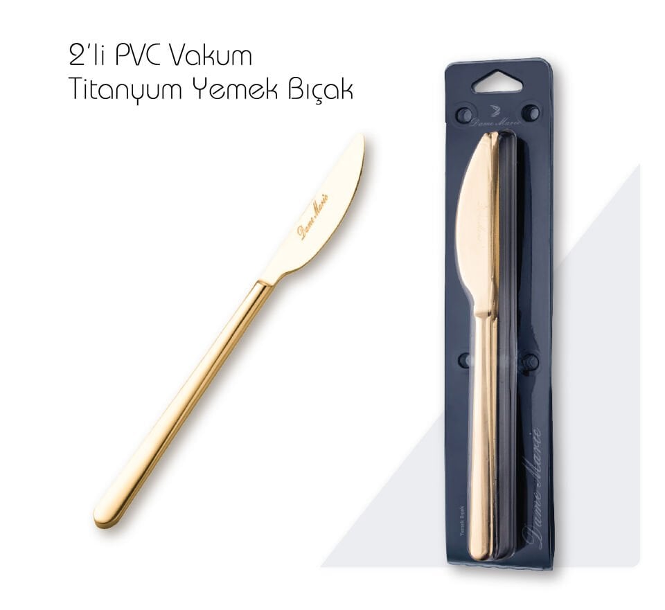 Titanyum Gold Yemek Bıçağı 2’li Seti
