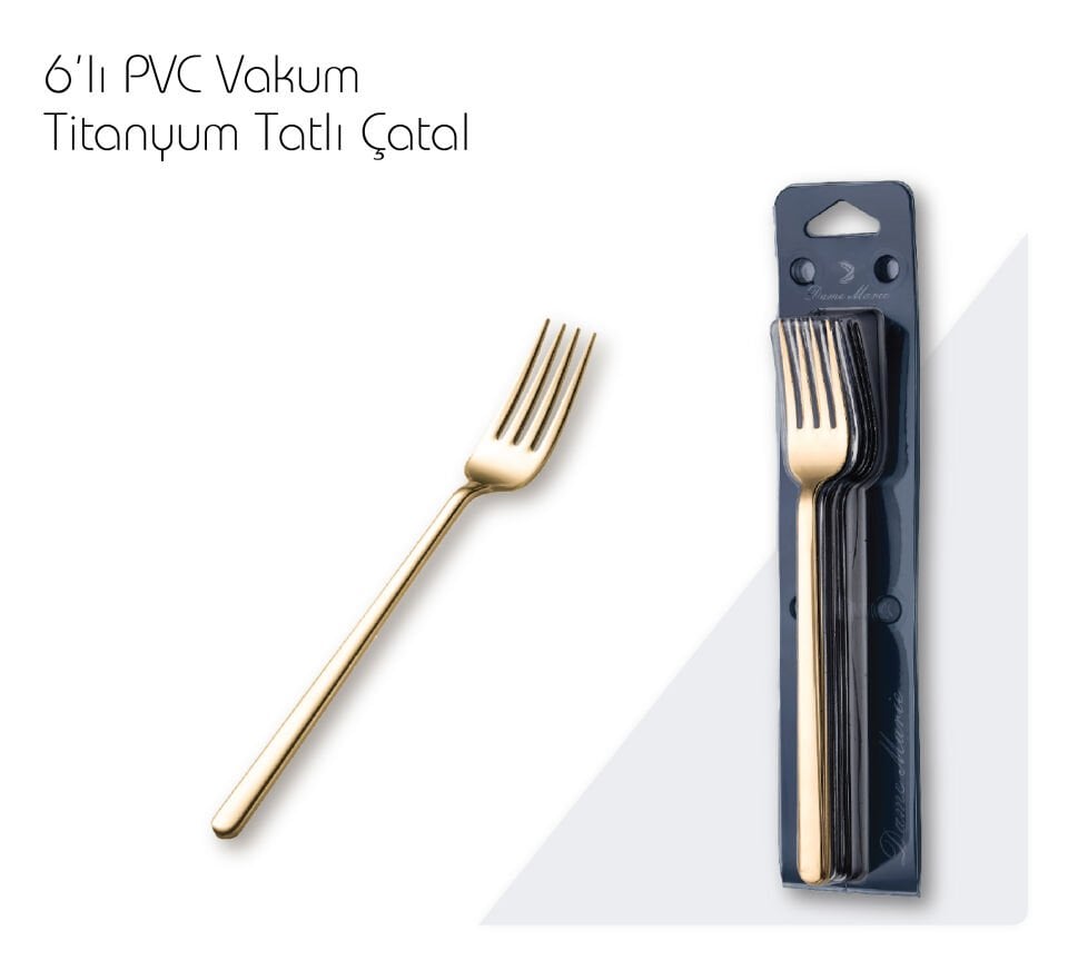 Titanyum Gold Tatlı Çatalı 6'lı Set