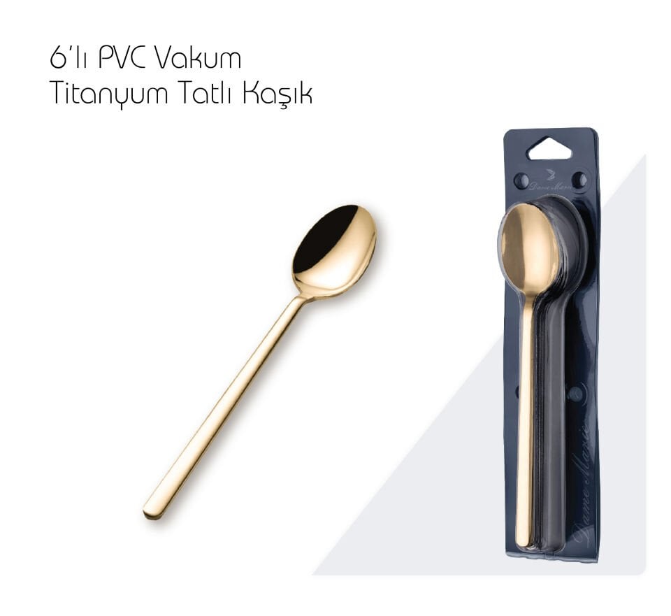 Titanyum Gold Tatlı Kaşığı 6'lı Set